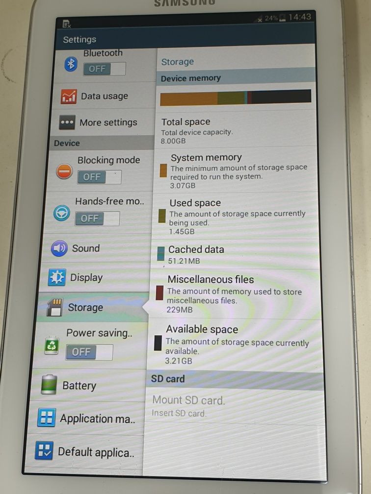 Планшет Samsung Galaxy Tab 3 "8Gb"(SM-T217S))
