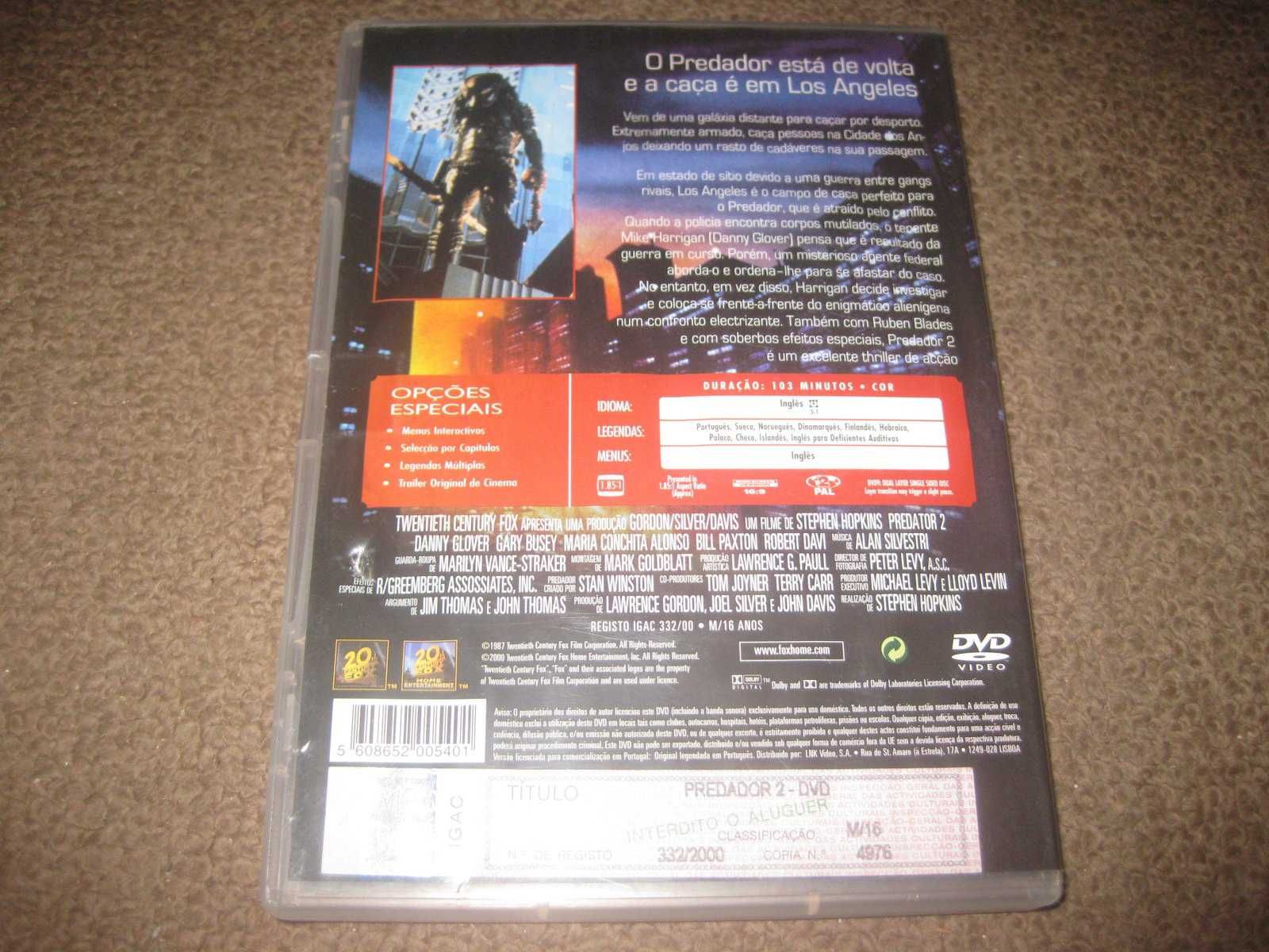 DVD "Predador 2" com Danny Glover