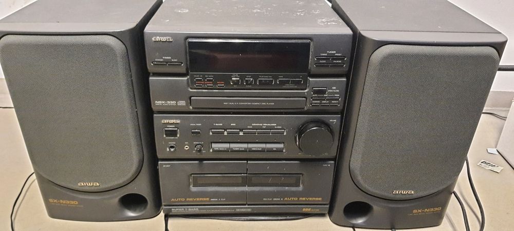 Wieża AIWA NSX-330 z kolumnami i AUX, wzmacniacz tuner OK