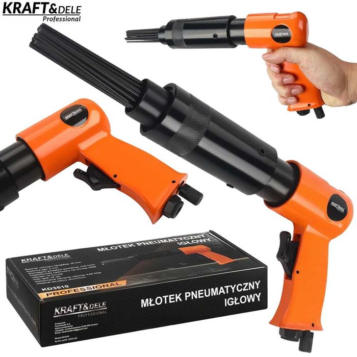 KRAFT&DELE Młotek Pneumatyczny Igłowy Do Rdzy Spawów Zestaw KD3510