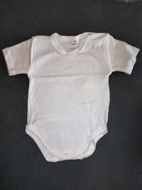 Białe body niemowlęce bawełna 56