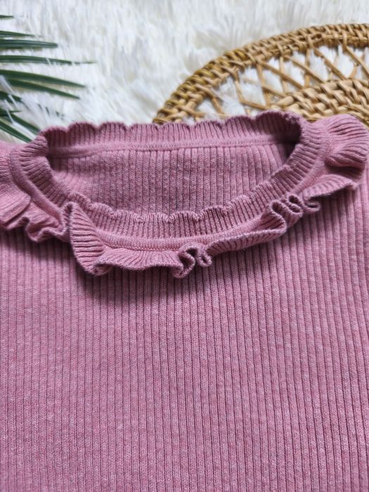 Różowy bawełniany sweterek r.122/128