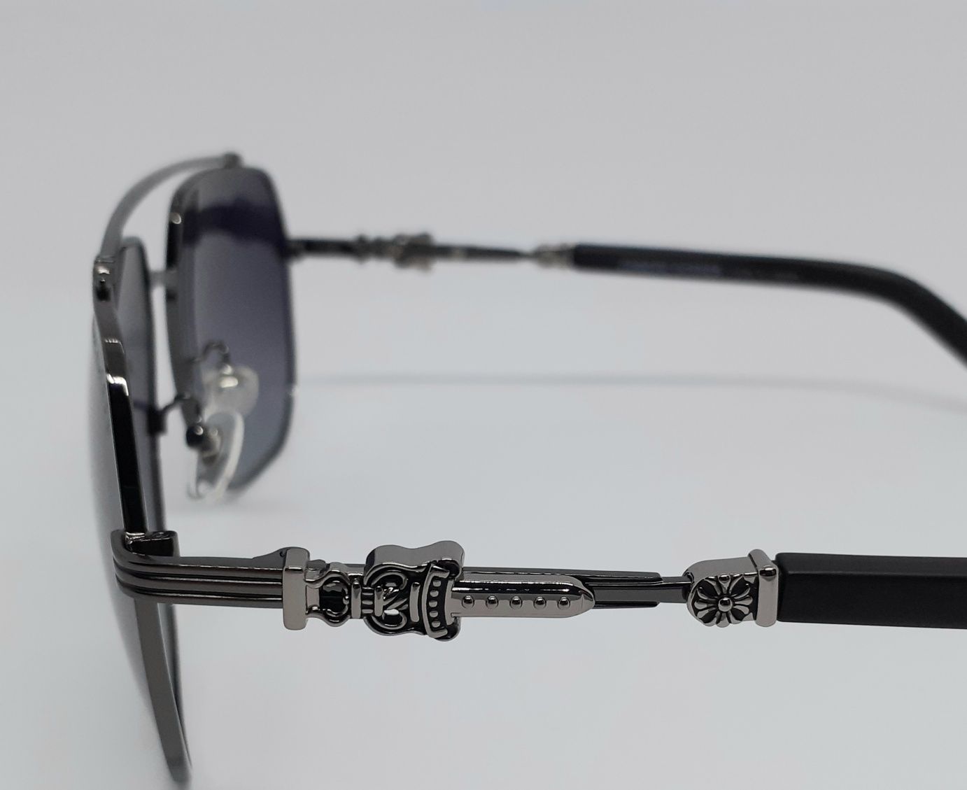 Chrome Hearts очки мужские черный градиент в черном металле поляризир