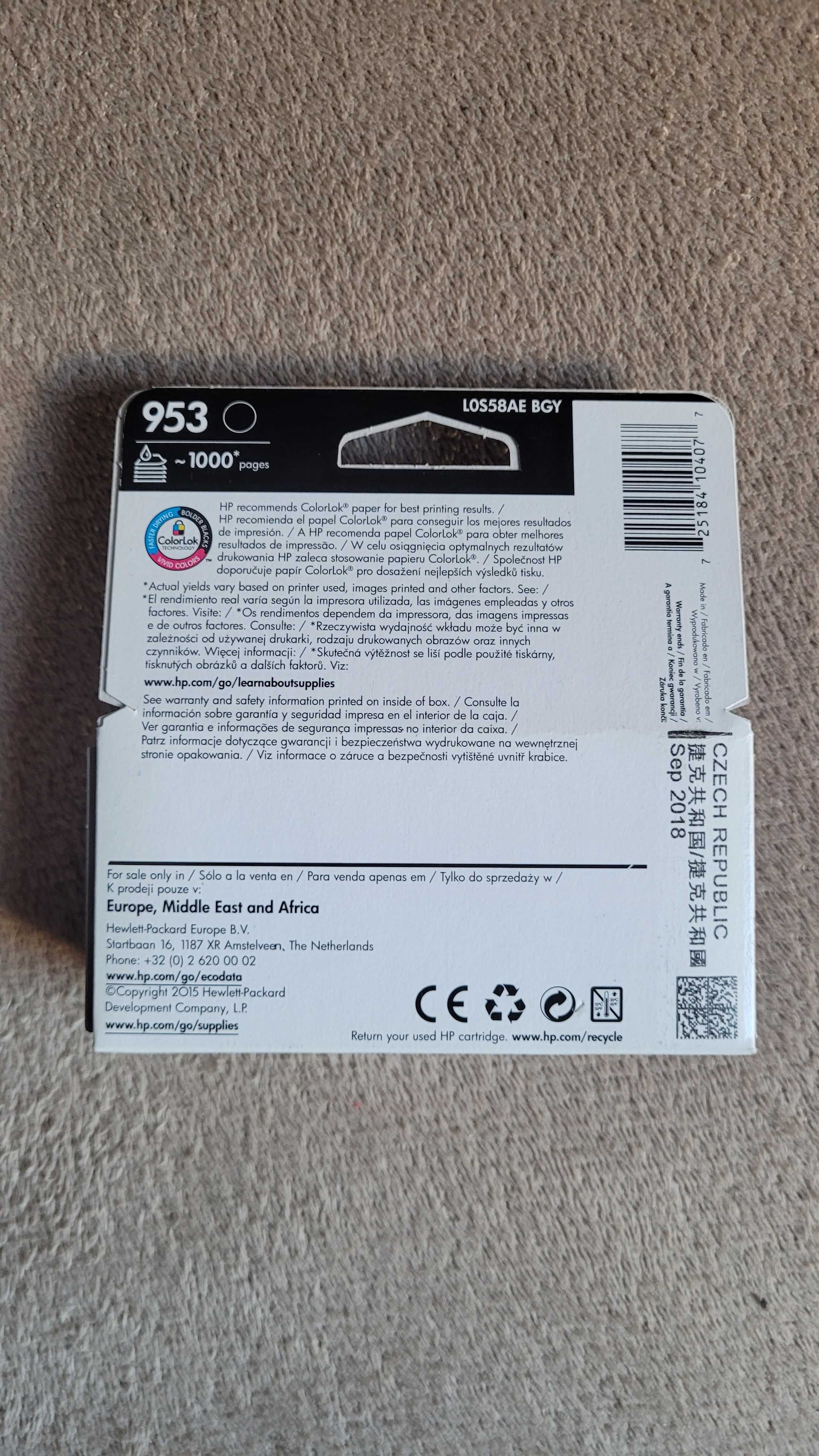 Tusz do drukarki HP 953 L0S58AE Czarny - Hewlett Packard