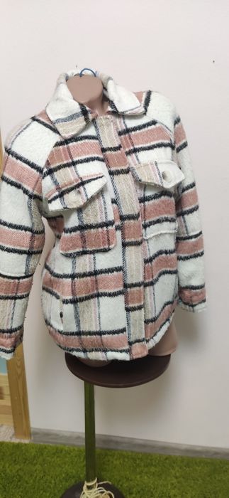 Клетчатая куртка- рубашка Утепленная куртка толстовка пиджак