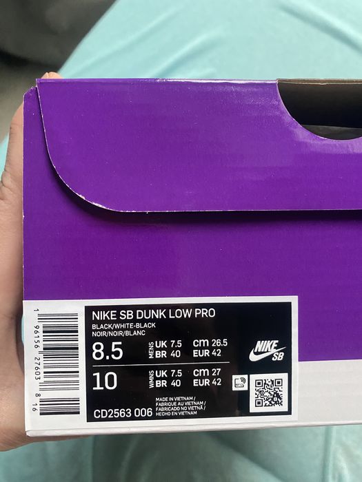 Okazja! Nowe Nike SB Dunk Low Pro Black Gum wwa 42