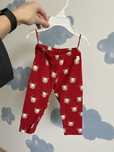 Lindex legginsy spodnie wigilia świąteczne święta czerwone 74 renifery
