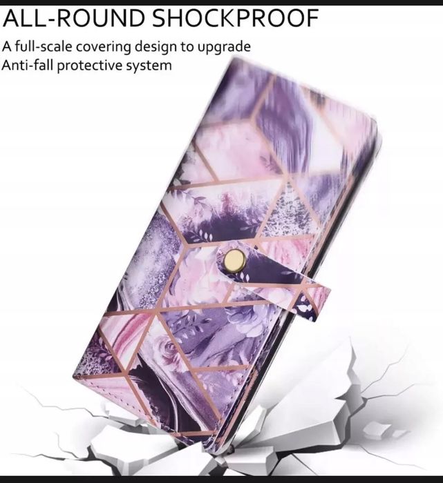 Dracool Etui Wallet Flip dla Samsung Galaxy A71 Kwiatowe Marmurowe