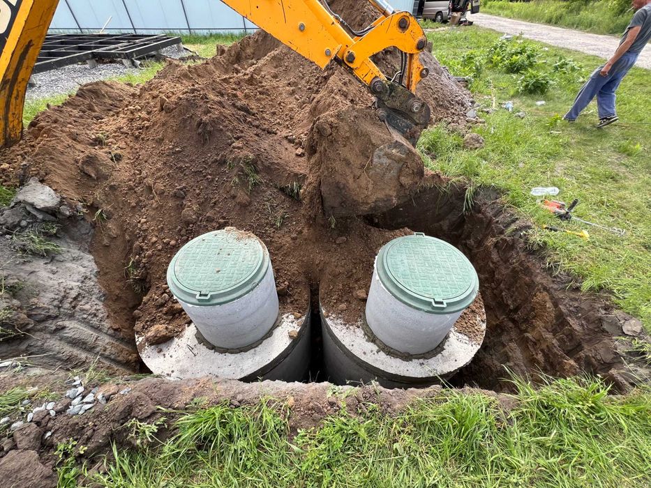Септик під ключ. Кільця бетонні, каналізація, траншеї, ями