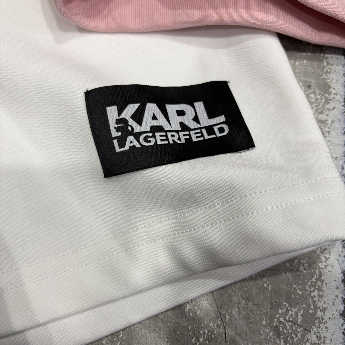 Жіночі трикотажні шорти Karl Lagerfeld KL білі рожеві