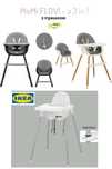 Стульчик 3 в 1 для годування MoMi FLOVI стільчик Ikea Antilop