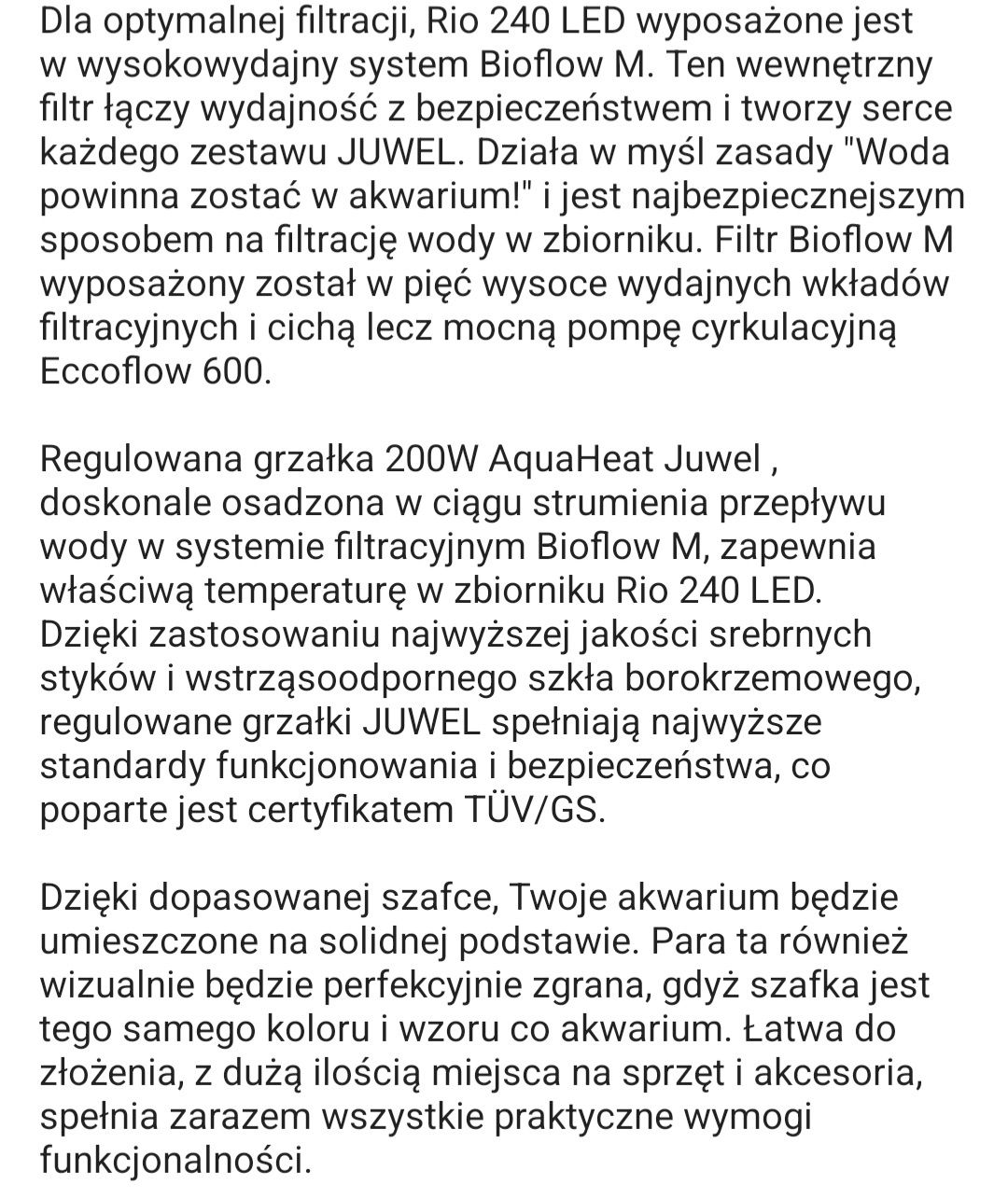 Akwarium z szafką rio 240