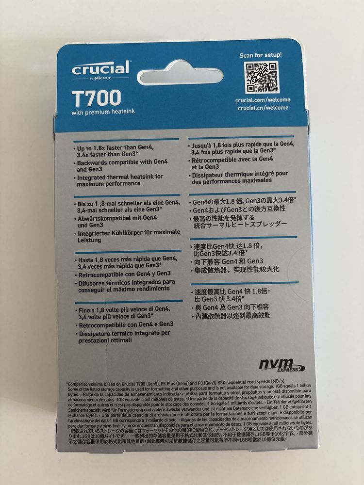 Dysk ssd Crucial t700 1TB gen 5 z radiatorem