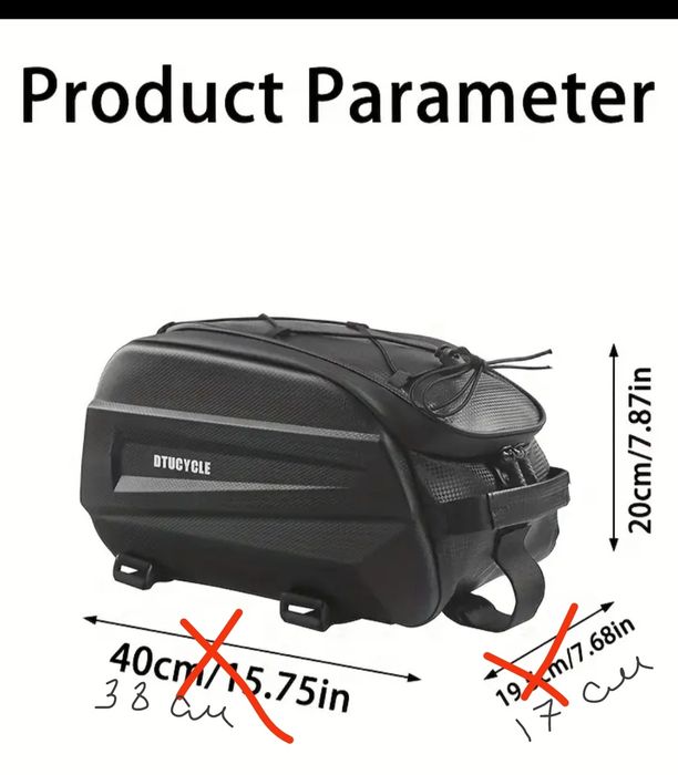 :Водонепроницаемая велосипедная сумка DTUCYCLE (жесткий корпус, на ба