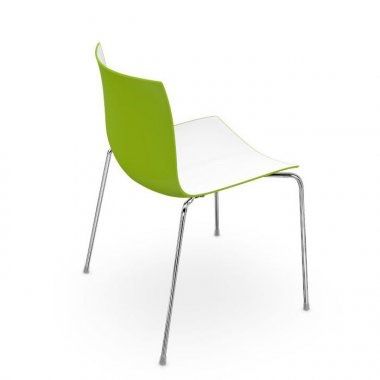 Conj. 4 Cadeiras Arper Catifa 46 Verde/Branco - ORIGINAL