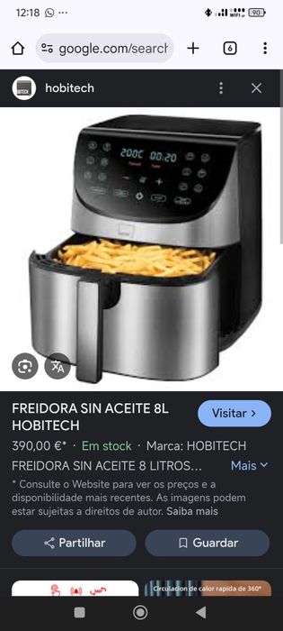 Air fryer 8 Litros- fritadeira sem óleo, nova