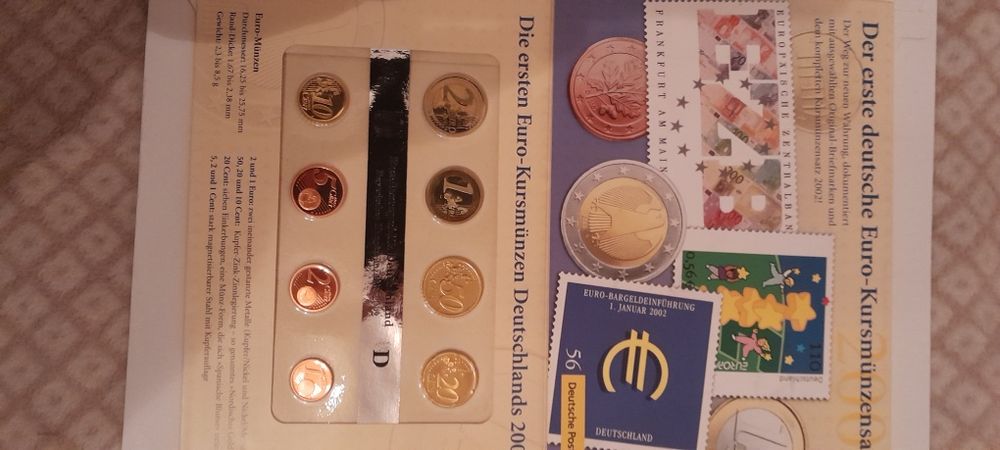 Zestaw monet Euro  Niemiecki 2002roku