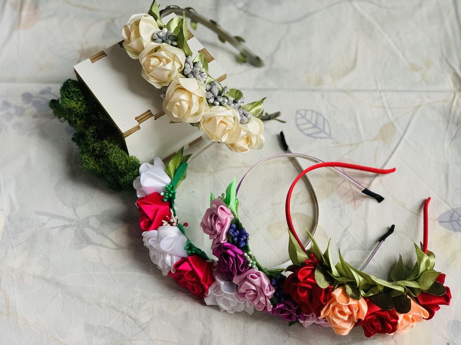 Украшения на голову розы обруч ободок с цветами