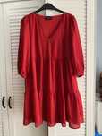 Sukienka oversize Stradivarius XS 34 czerwona jak nowa