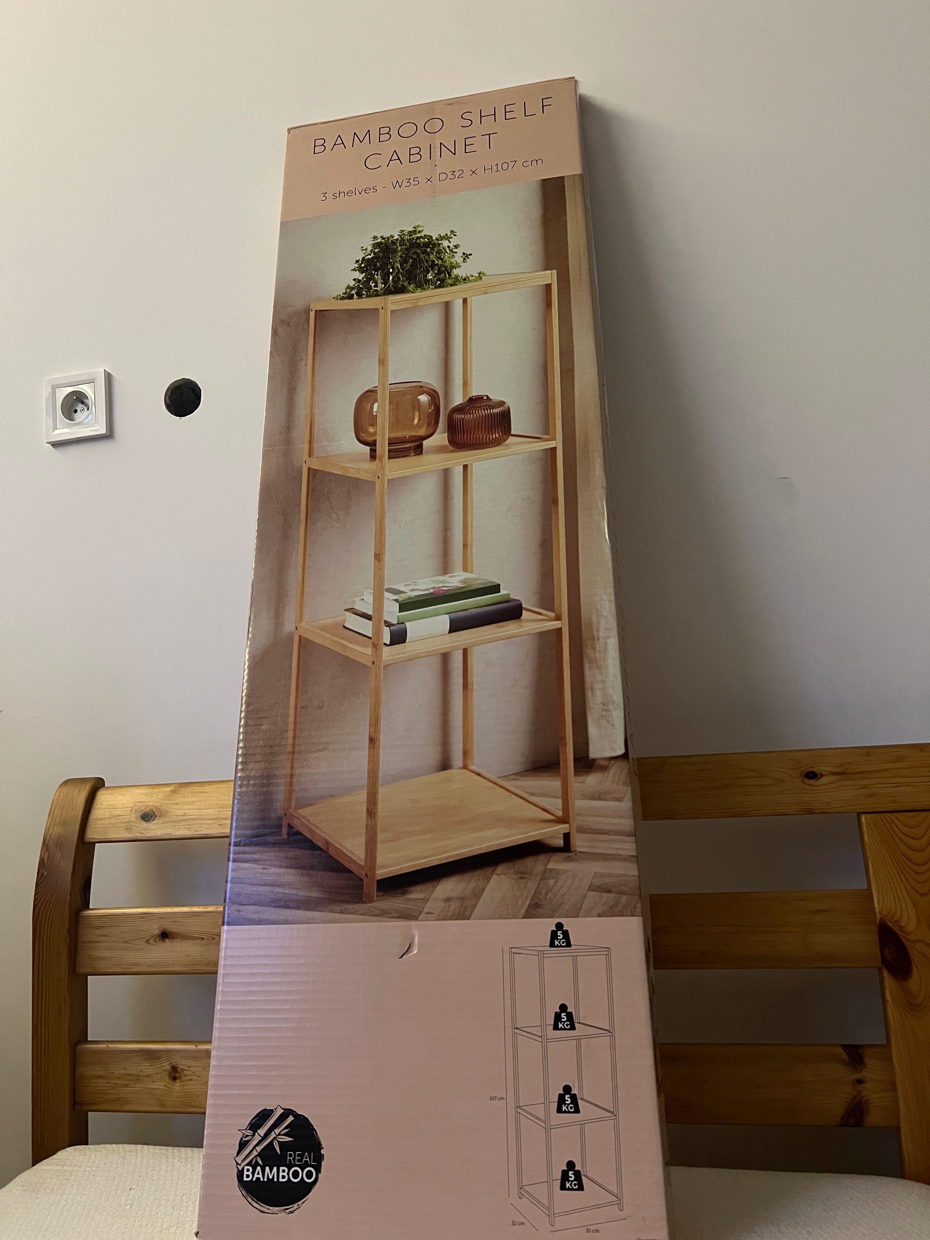 Bamboo Shelf Cabinet 3 shelves - W35 XD32XH107cm