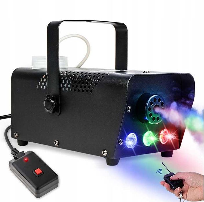 Nowa WYTWORNICA DYMU Maszyna Do Dymu Mgły Dymiarka LED Pilot | GRATIS
