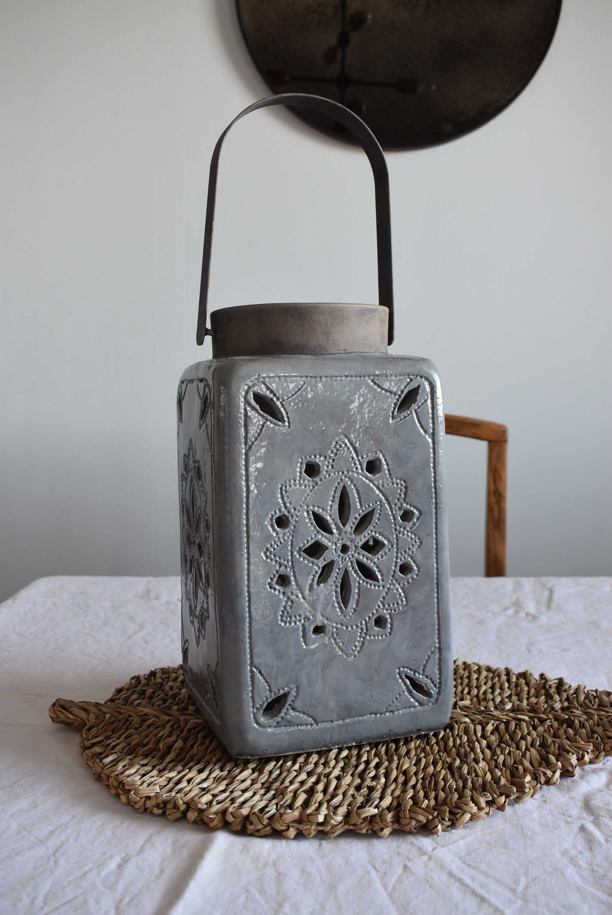 Bloomingville latarnia marokańska ceramiczna DUŻA