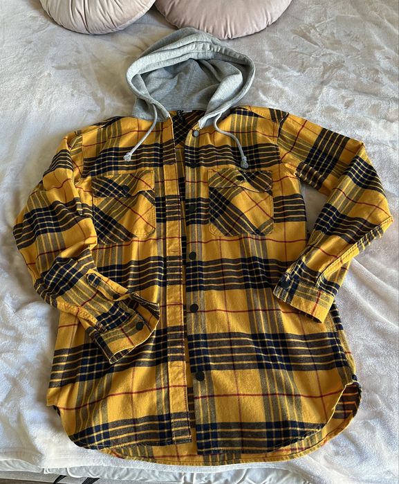 flanelowa koszula w kratę h&m