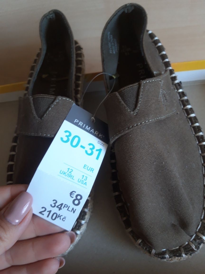 Buty 30 31 khaki oliwka z materiału