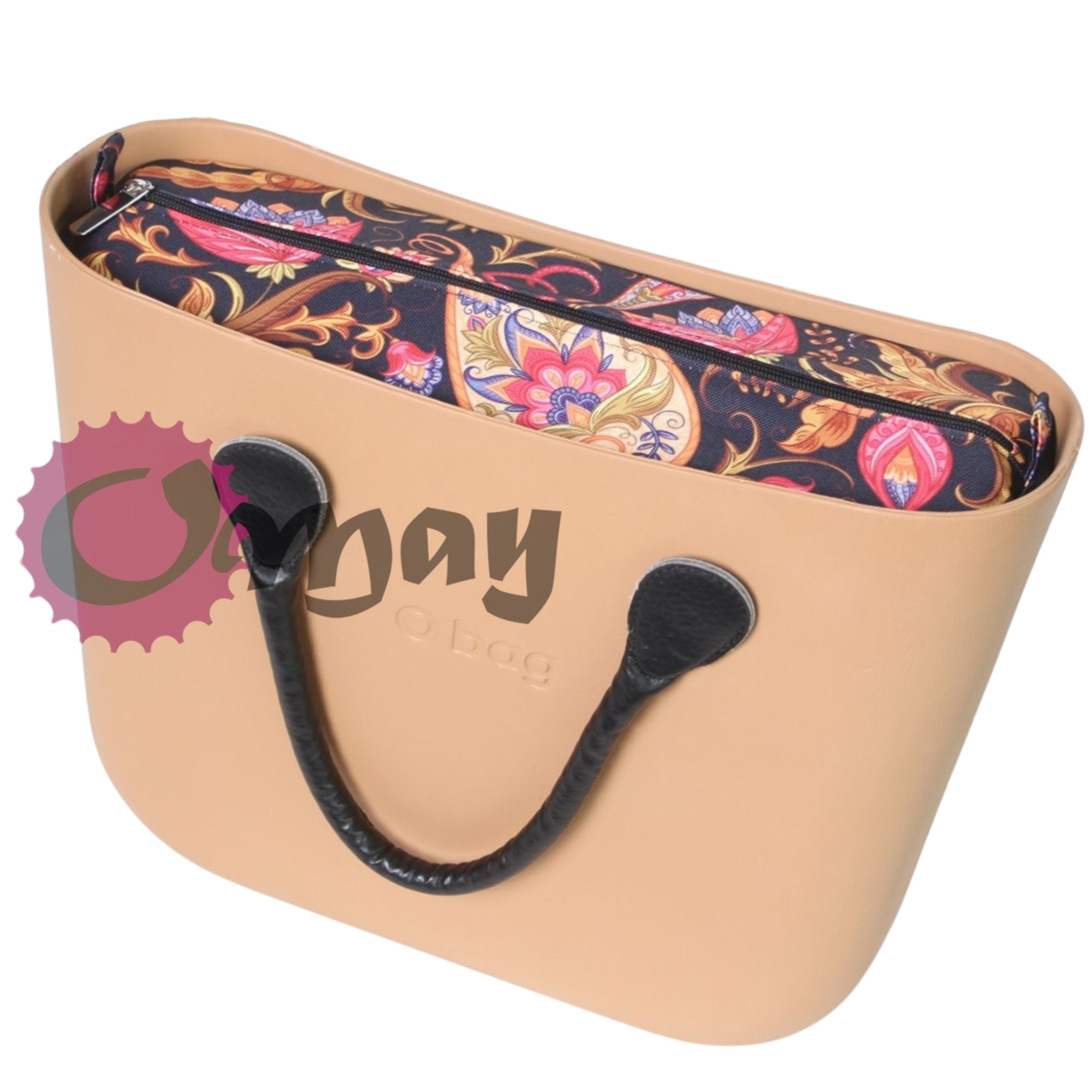 Czarny organizer do OBAG STANDARD orient czarny żółty 2 kieszenie OMAY