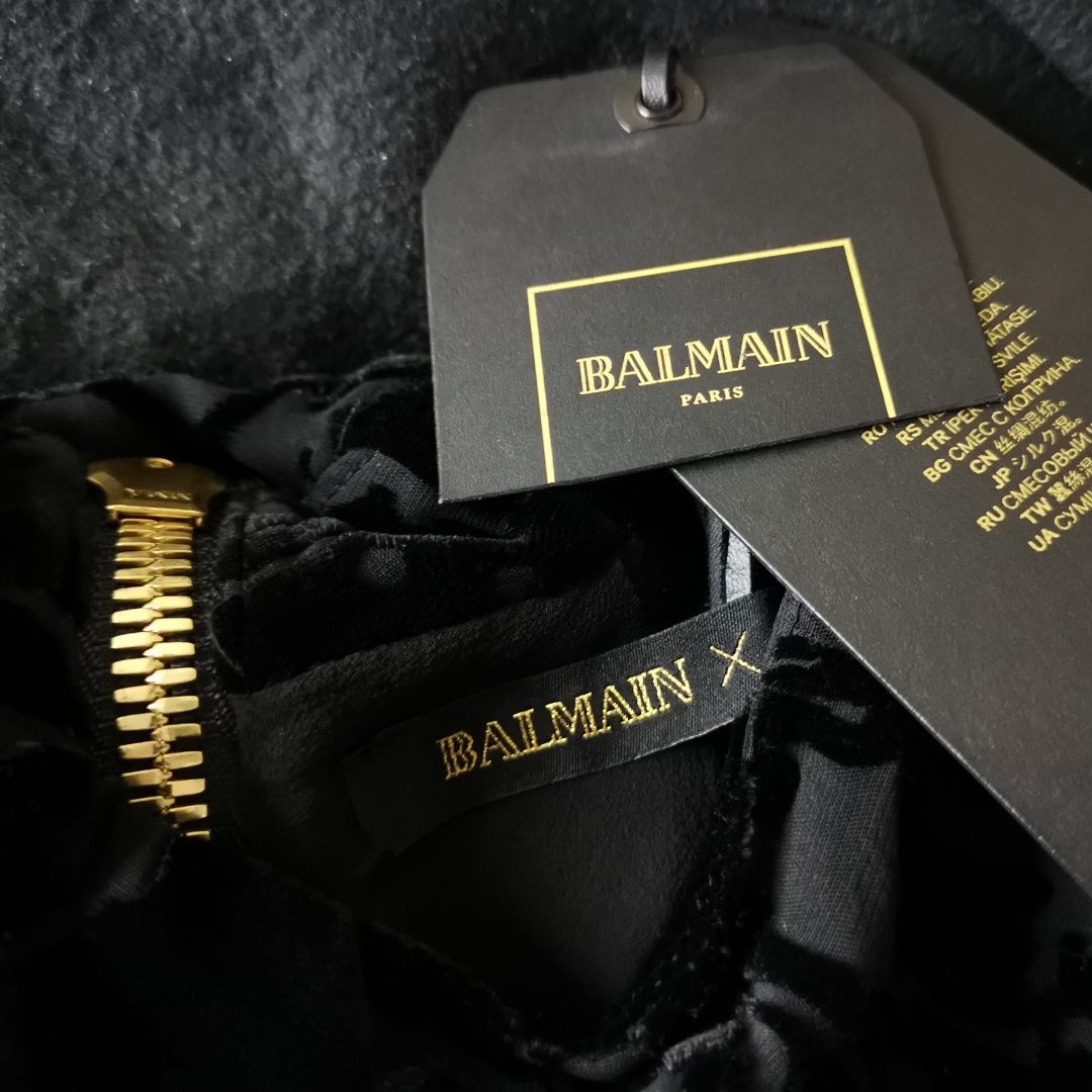 WYPRZEDAŻ #1 BALMAIN HM ikona kolekcjonerska sukienka 34 velvet