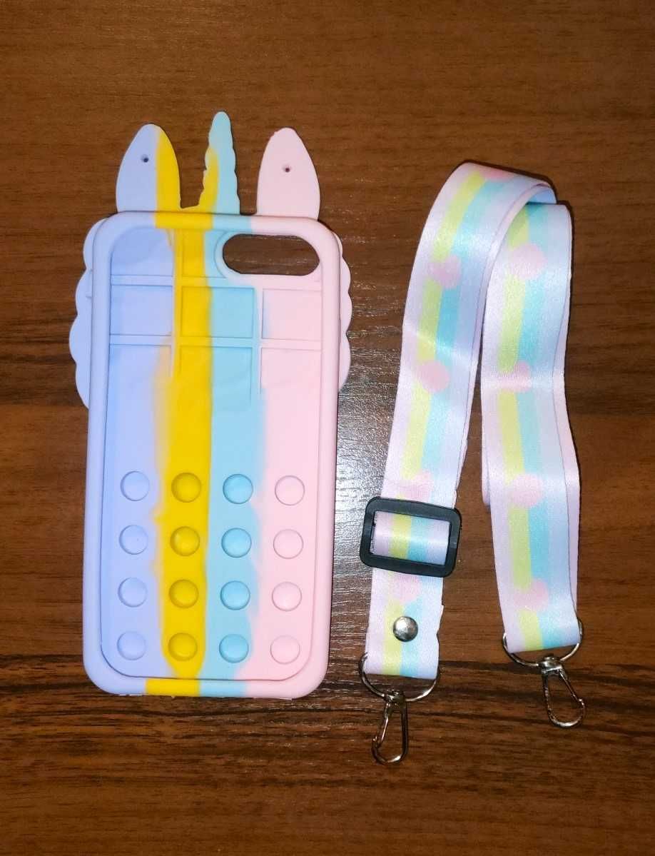 Etui JEDNOROŻEC dla Dzieci ,iPhone 6/6S/7/8 Plus ,Tęczowe Kawaii