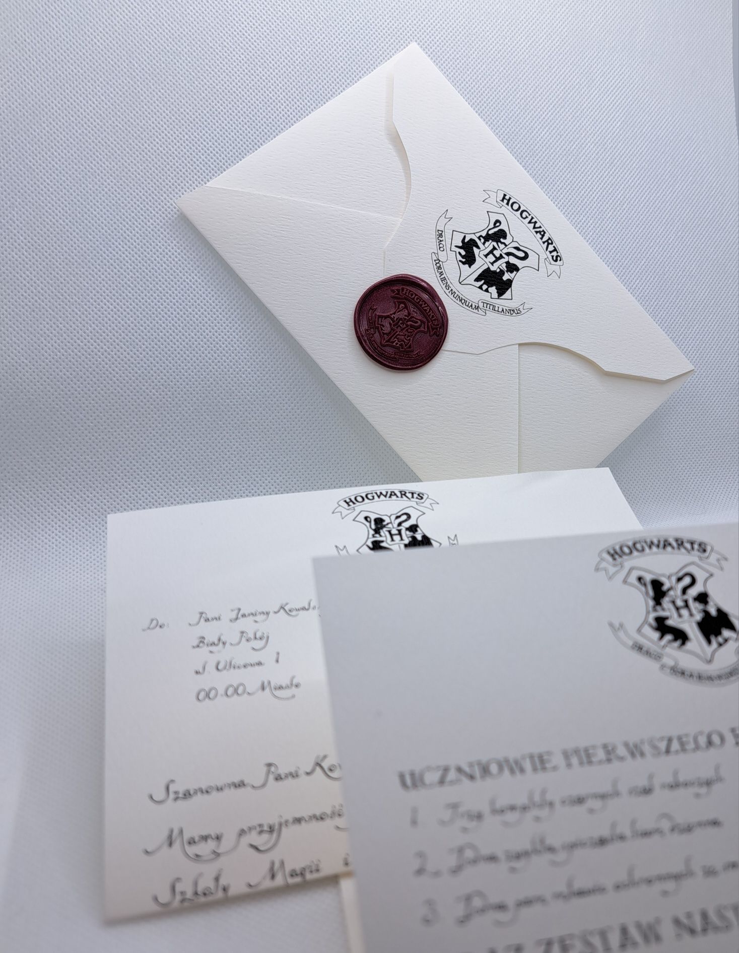 List z Hogwartu personalizowany handmade kartka prezent Harry Potter