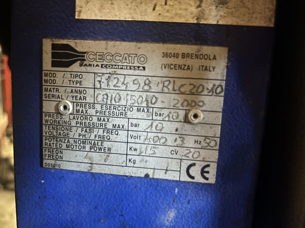 Kompresor śrubowy sprawny 15kw 10Bar