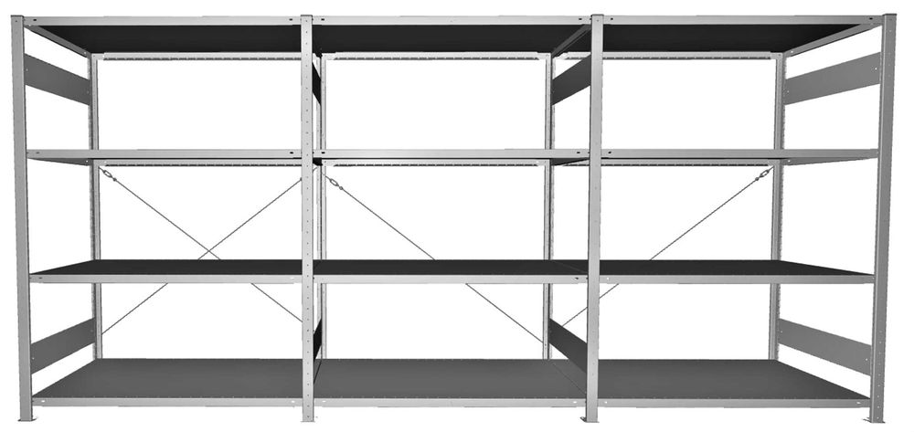 Regał Magazynowy 64x185x400/12p Metalowy Ocynk Garaż Piwnica Warsztat