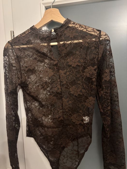 Body koronkowe Luillu brązowe rozmiar uniwersalny