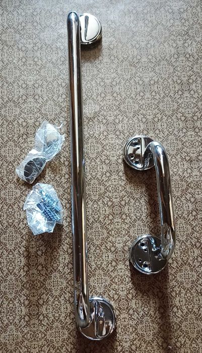 Поручень-ручка прямой хромированный, влагостойкий 50 см, 20 см