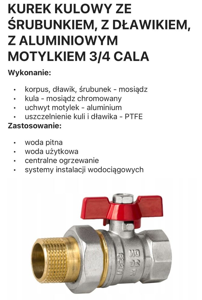 kurek 3/4 cala z śrubunkiem