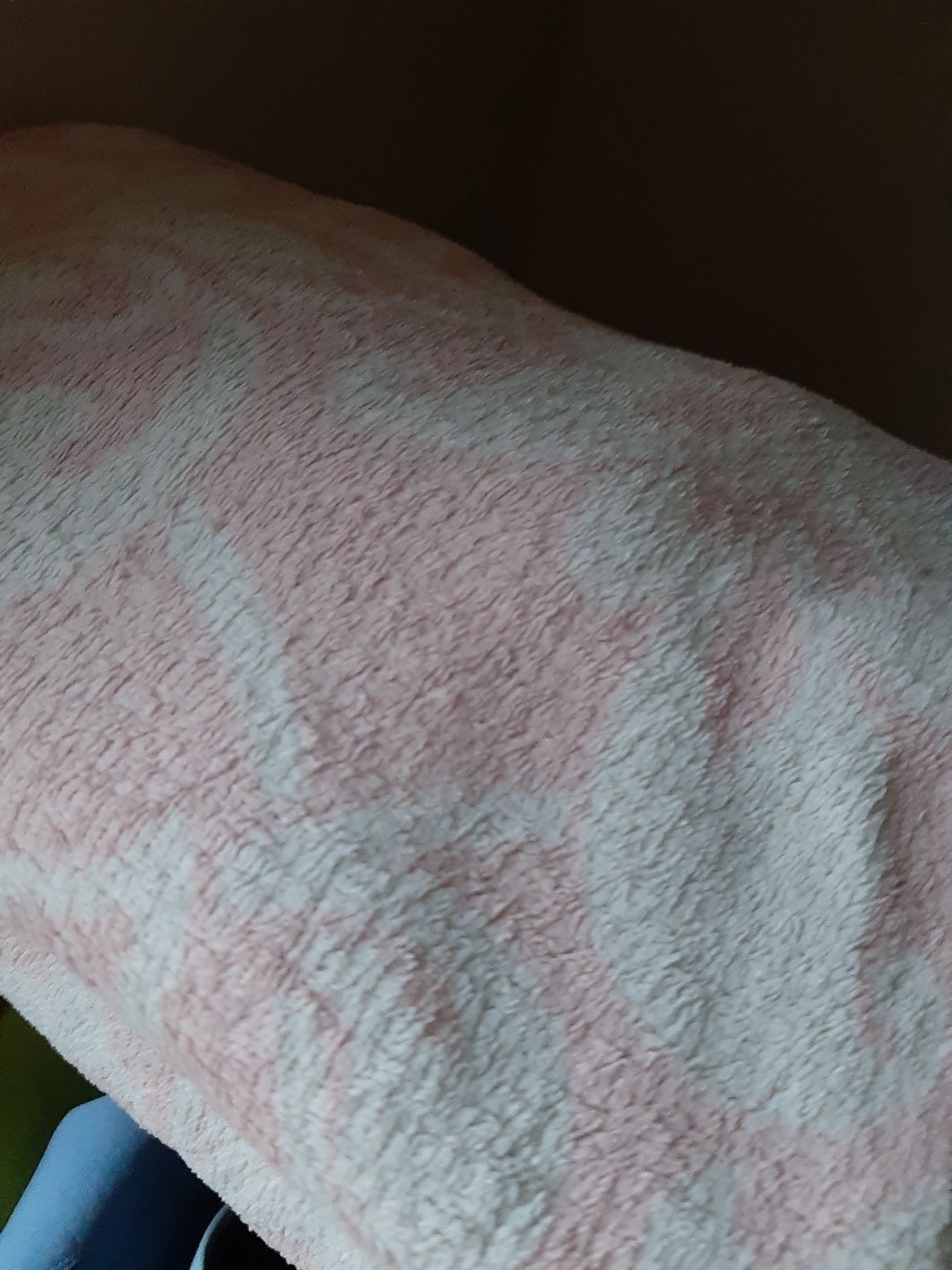 Koc kocyk kolekcja dziecko misio cienki boho używany różowy biały tkma