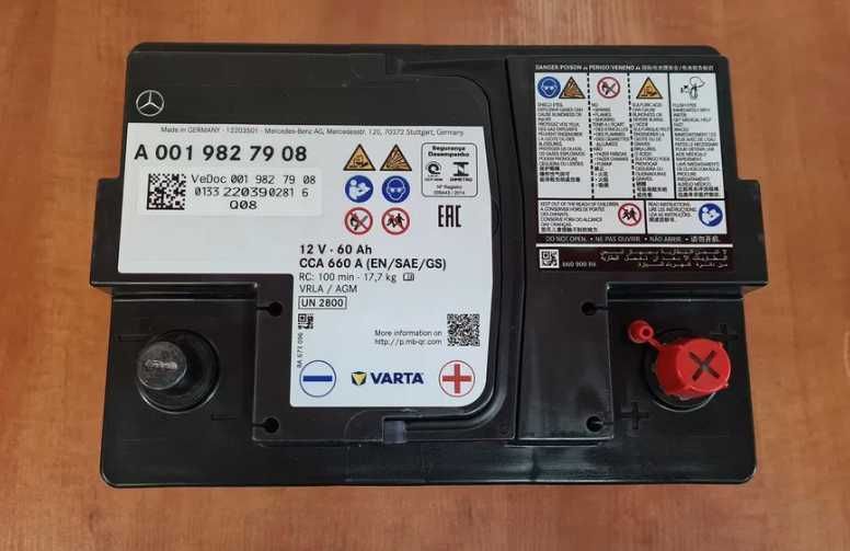 WRA Nowy akumulator Oryginał MERCEDES 60Ah 660A AGM - Varta Bmw Bosch