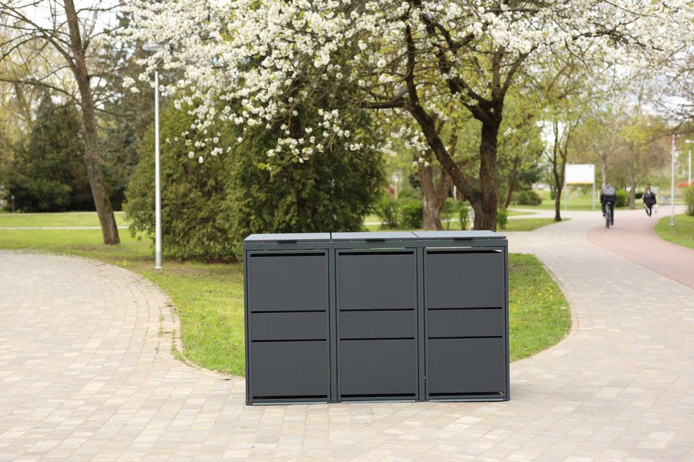 Zabudowa na kosze Top Box Obudowy koszy Osłony koszy 3x240L Premium