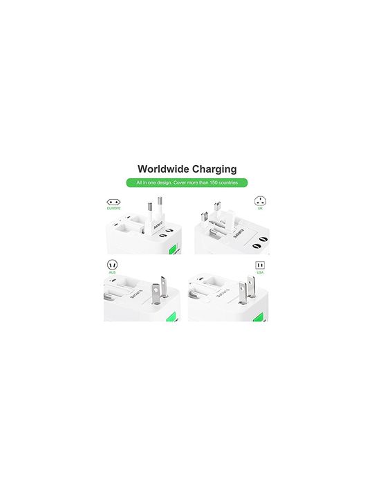 Adaptador Universal de Viagem com Porta USB