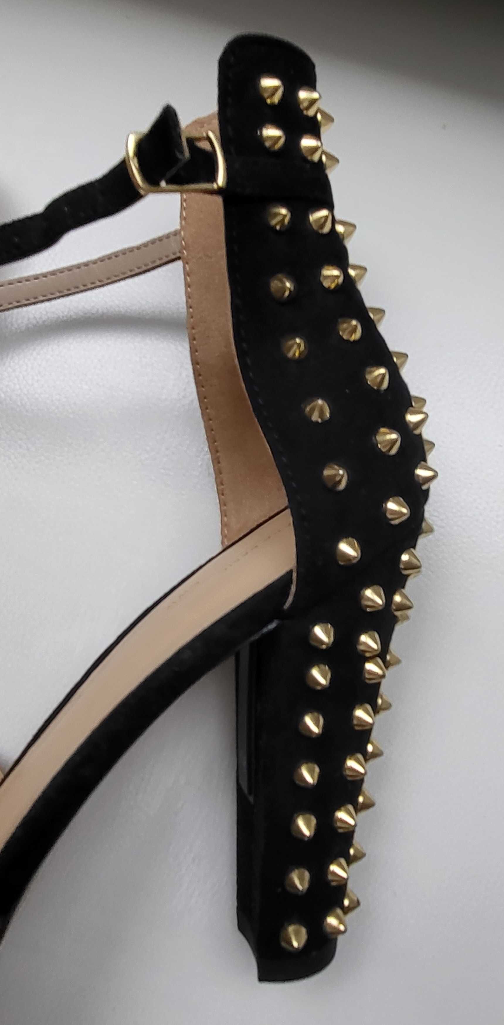 ZARA sandały nity leopard skóra roz 41