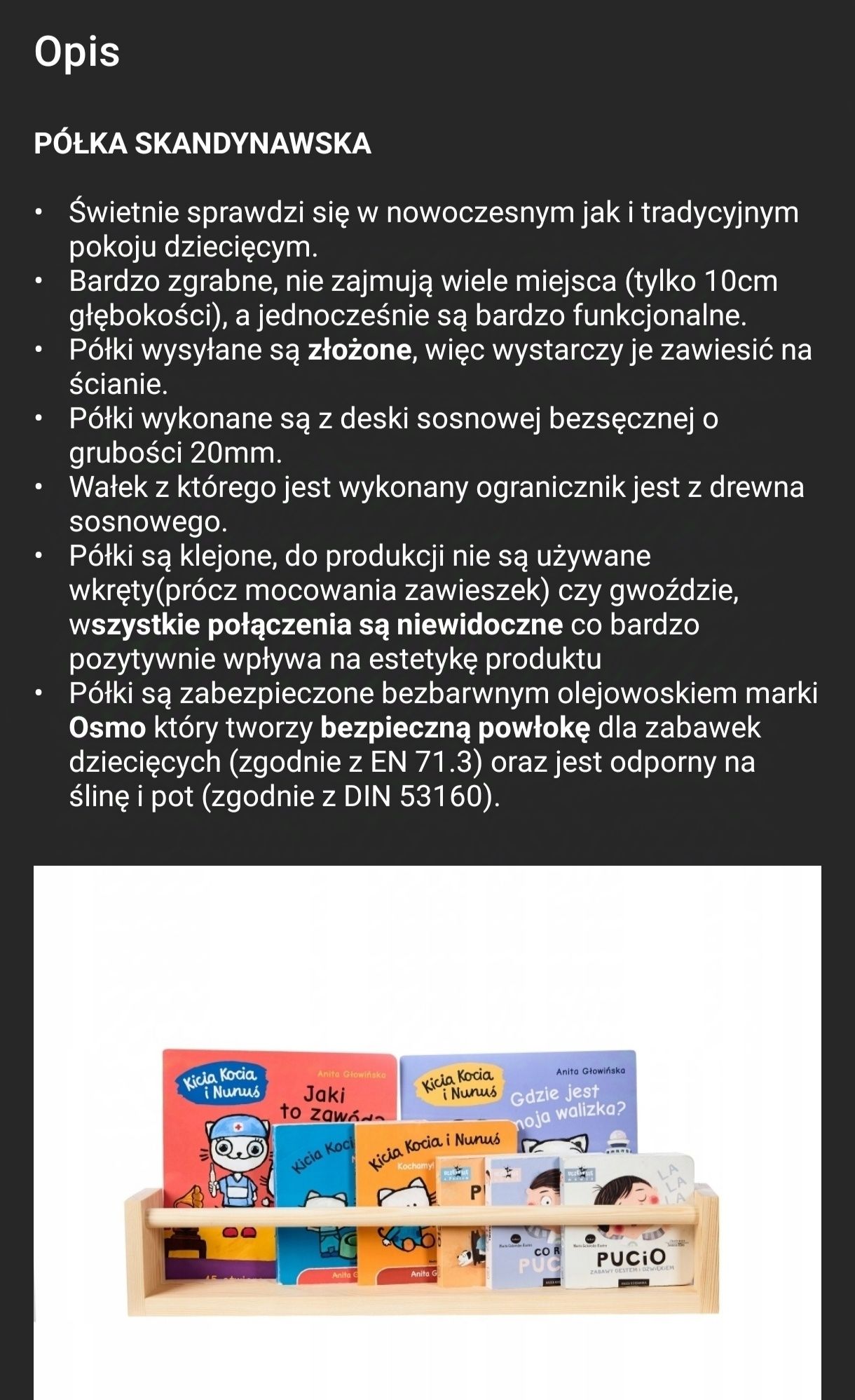 Półka w stylu skandynawskim