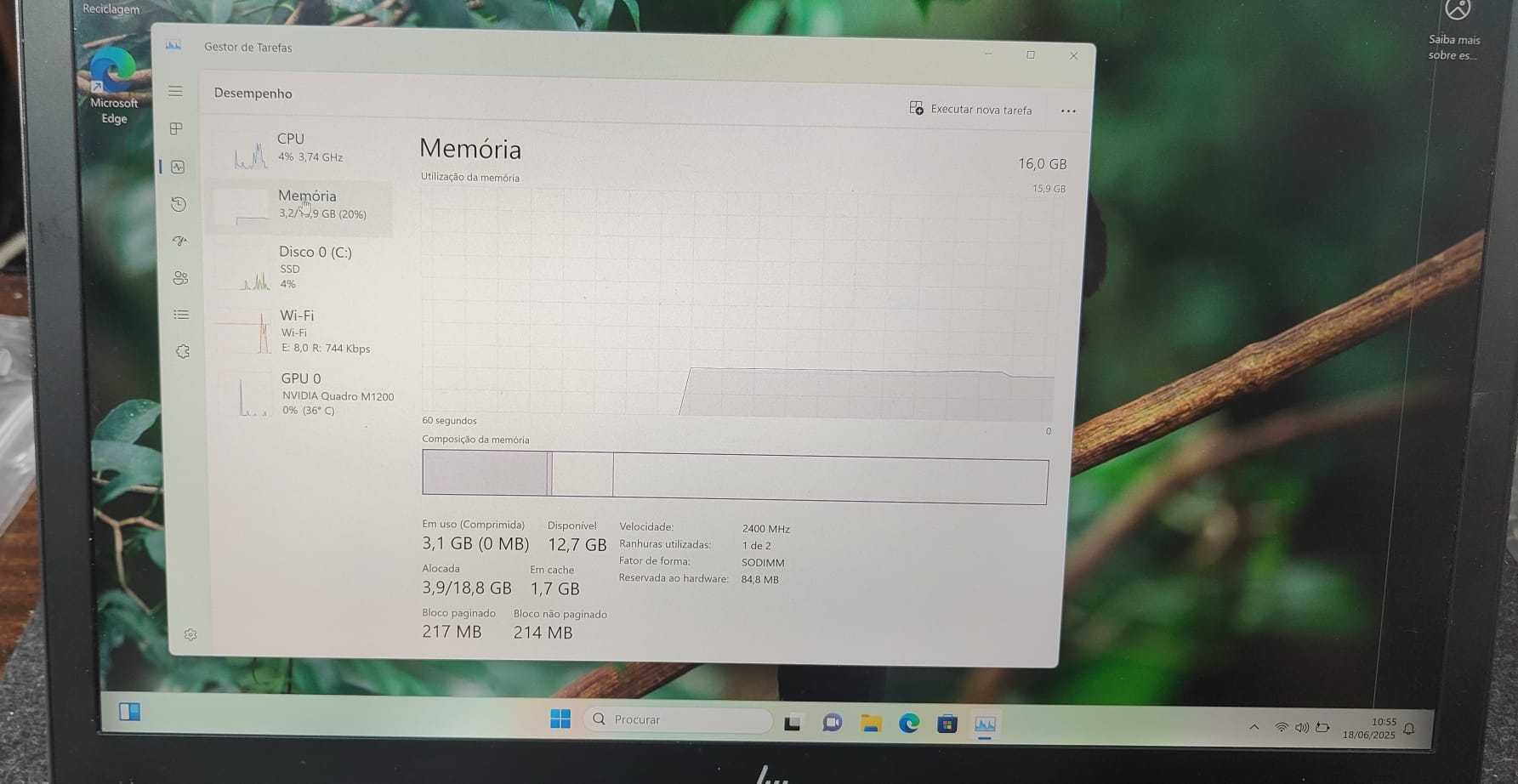 Portátil HP ZBook Studio G4 XEON 16GB RAM 512GB M2 NVidia M1200 4GB
