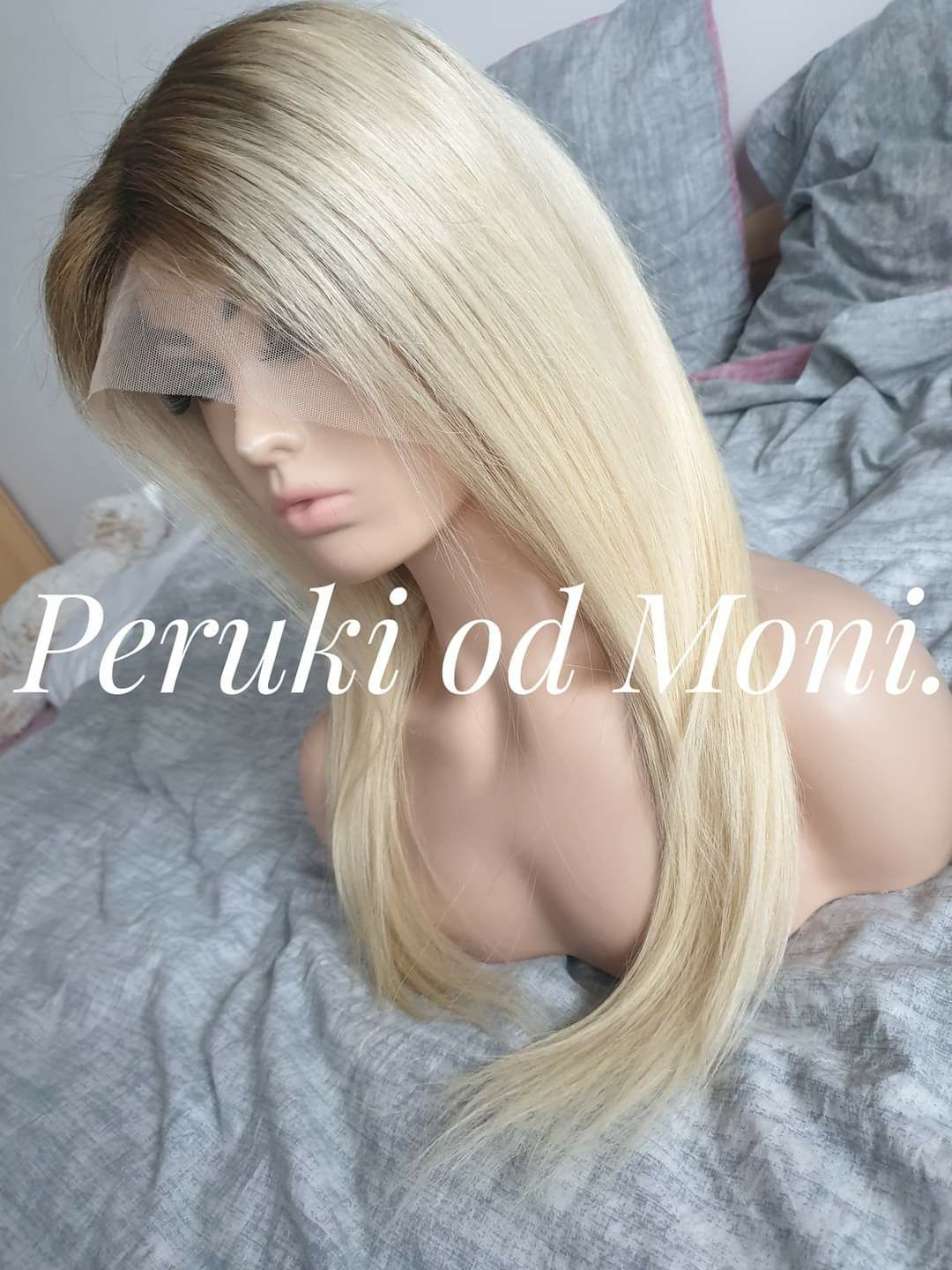 Peruka włos naturalny blond z odrostem