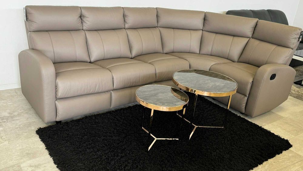 -20% Narożnik LEO skóra, spanie + funkcja relaks! Dostępny od ręki!