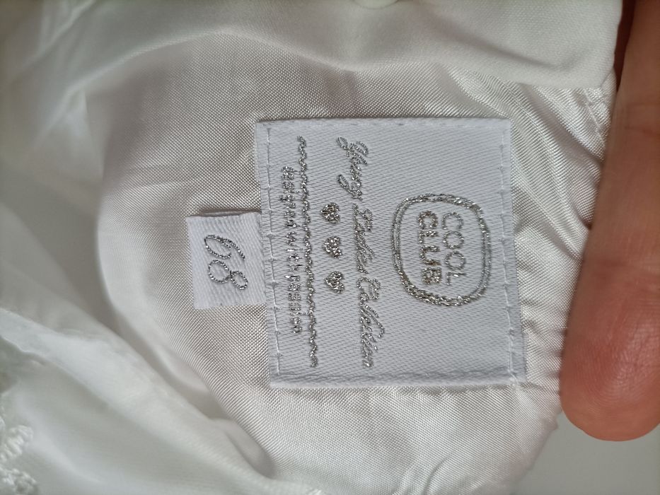 Sukienka biała tiul chrzest Cool Club dziewczynka rozm. 68
