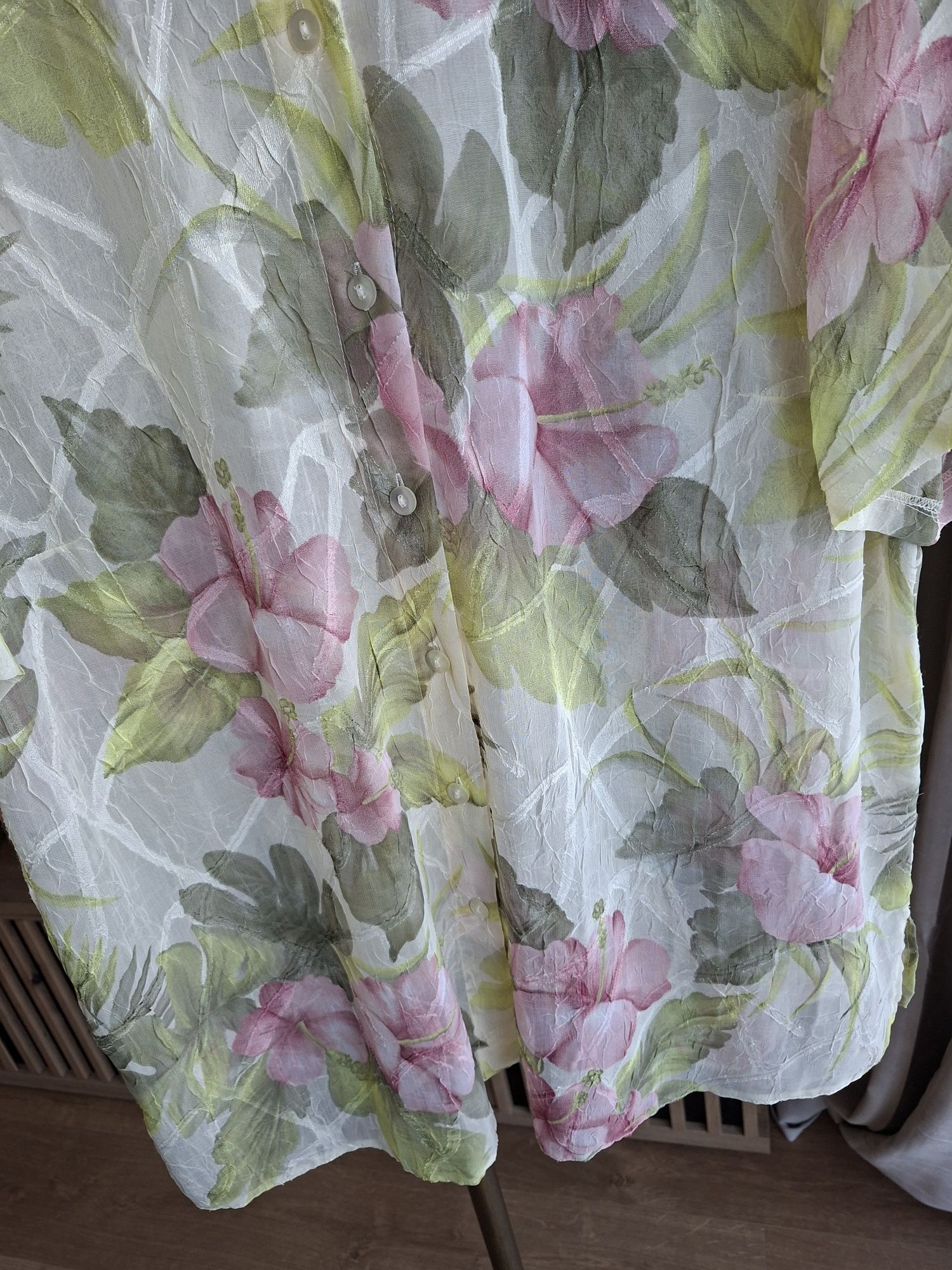 Koszula bluzka z krótkim rękawem przeźroczysta XL XXL 42 44
