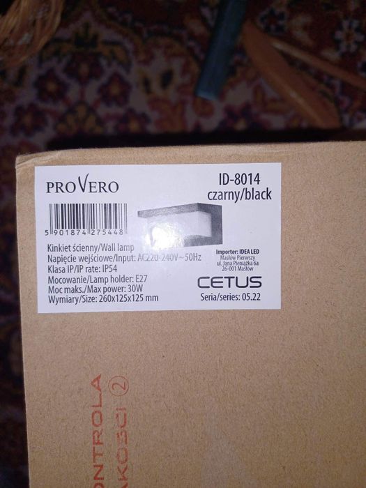 Kinkiet Ogrodowy Elewacyjny Lampa Ścienna E27 CETUS CZARNA Prostokątna