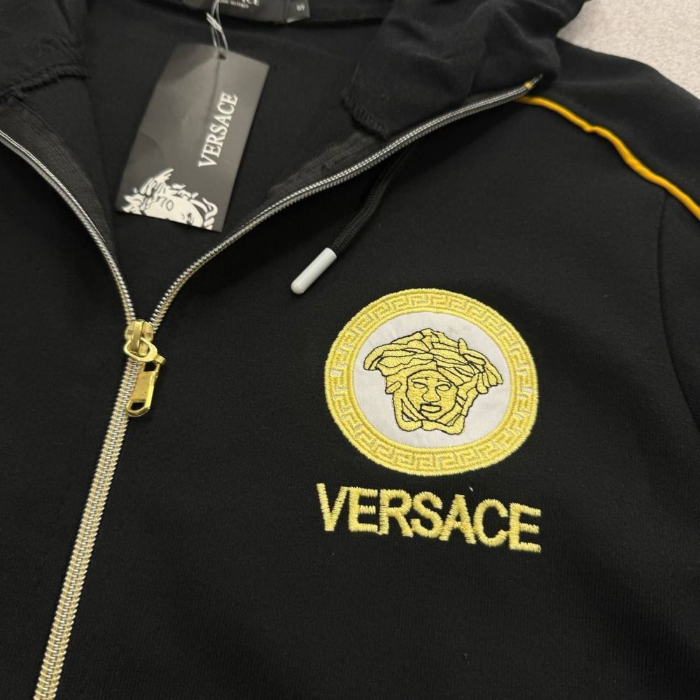 РАСПРОДАЖА -40% мужской черный костюм Versace кофта+штаны  s-xxl